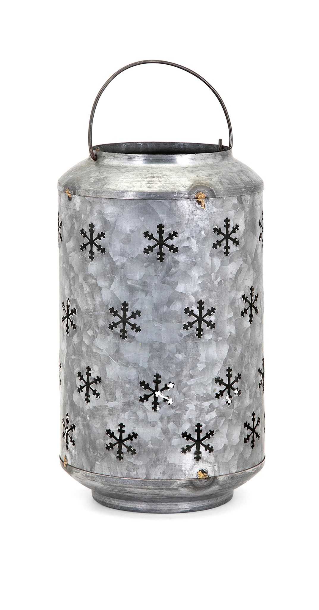 galvanized snowflake lantern